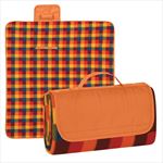 Orange Flap with Multi-Color Plaid Blanket